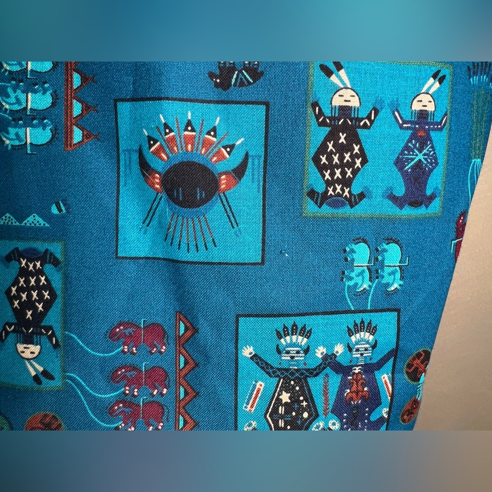 Handmade Sleeveless V-Neck Native American Indian Print Button Up Vest|Size:S/M - Picture 6 of 16
